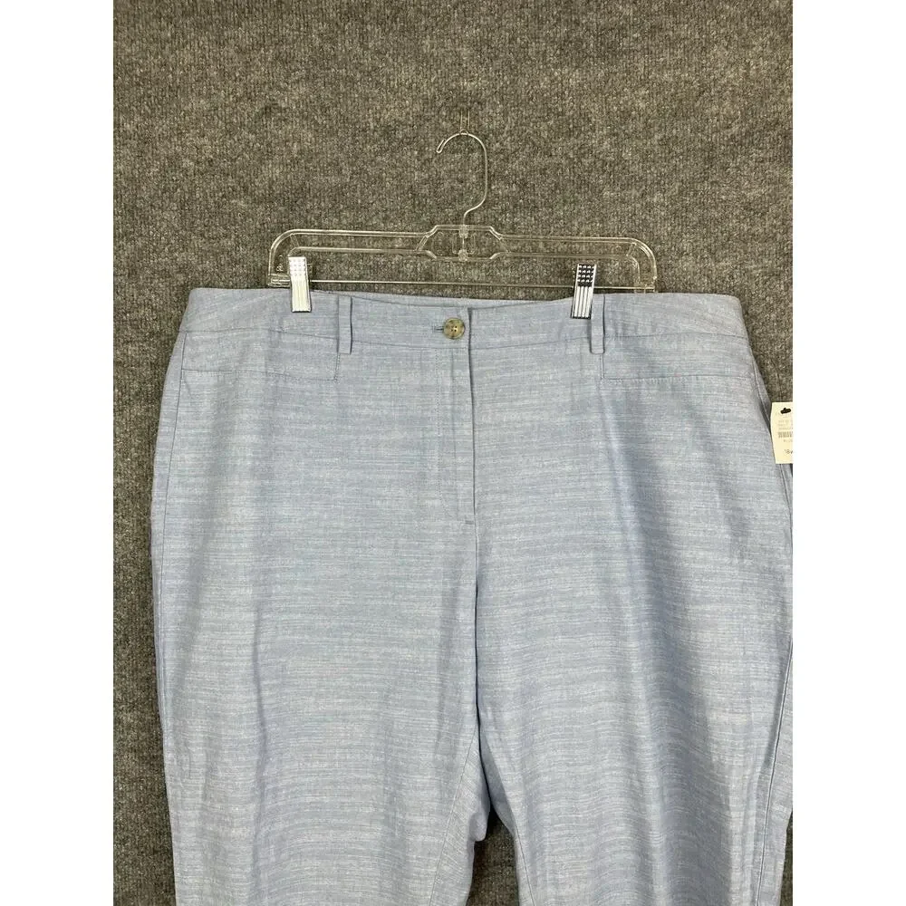 TALBOTS Perfect Crop‎ Pant Newport Chambray Blue Mid-Rise Ankle Size 18W